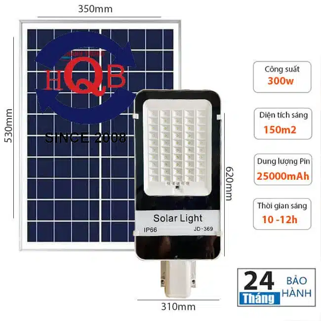 Đèn 300W JD-369 – Đèn Năng Lượng Mặt Trời Jindian 300W JD-369